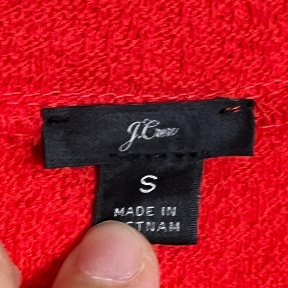 Womens J.Crew Red Faux Wrap Sweater Textured Knit Small Cotton Preppy Normcore - Picture 7 of 14